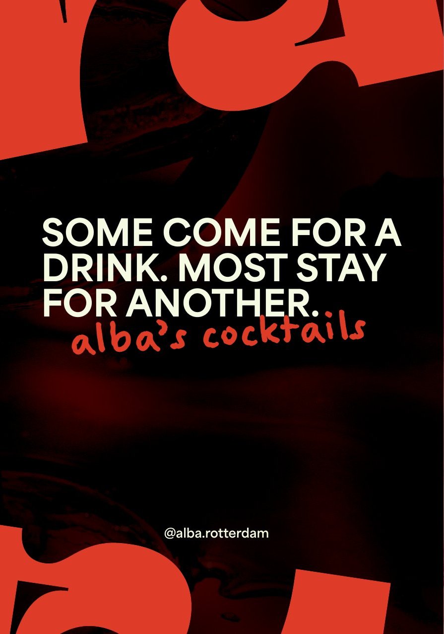 Alba menukaart — drinks